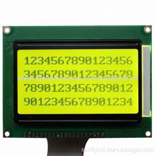 STN Yellow-green 128 x 64 Dots Graphic LCD Module, ST7920 Driver IC